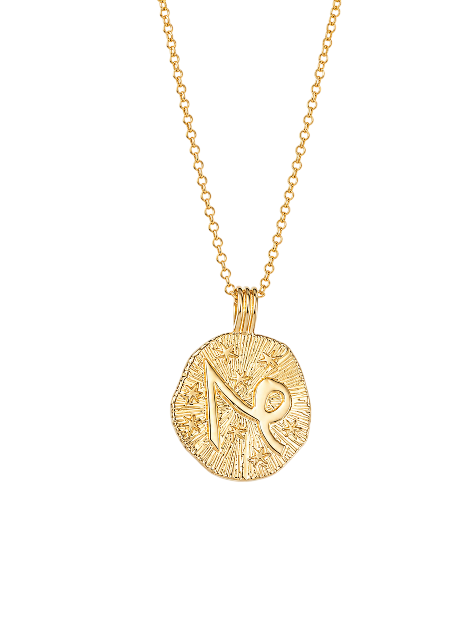 Sun in capricorn necklace - 22k gold vermeil